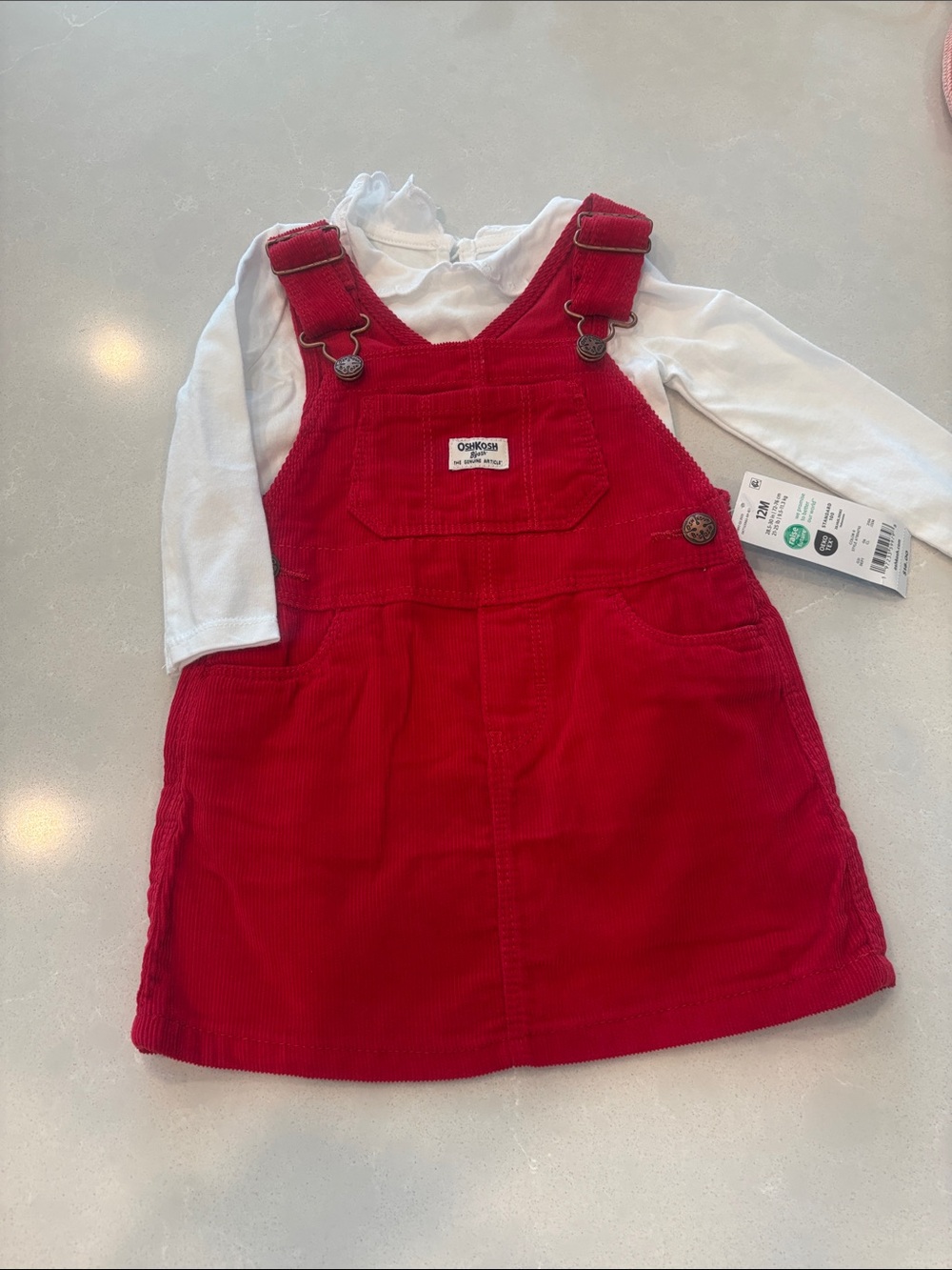OshKosh B'gosh Red Corduroy Overall Dress